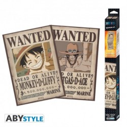 Set de 2 Posters One Piece Luffy&Ace Wanted 52x38