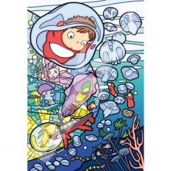 Ponyo sur la Falaise 208pcs Puzzle en vitrail 18.2x25.7