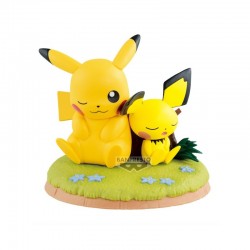 Figurine Pokemon Pikachu & Pichu Relaxing Time