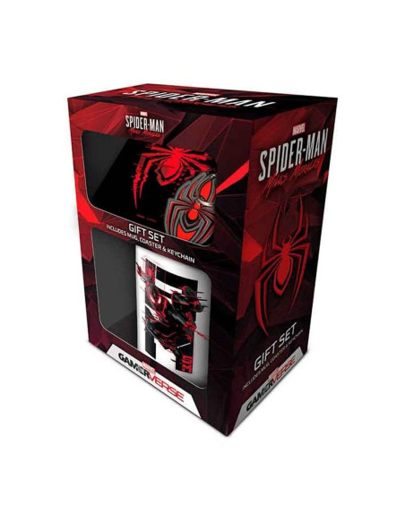 Set Marvel Spider-Man Miles Morales Web Glitch Mug + Sous-Verre + Porte-Clés  