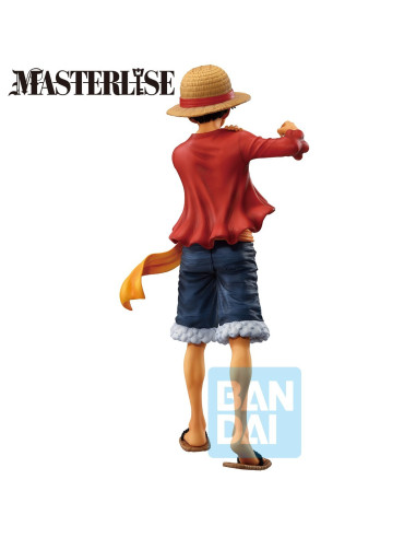 Vue de dos de la figurine, montrant les détails de sa veste et de ses muscles.