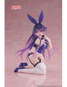 Figurine Tohka Yatogami Bunny Ver. de face, dans sa pose assise de la gamme Desktop Cute