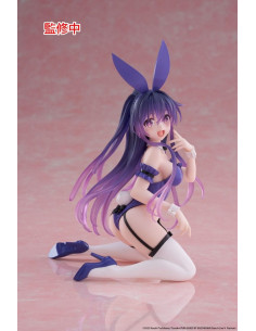 Figurine Tohka Yatogami Bunny Ver. de face, dans sa pose assise de la gamme Desktop Cute 2