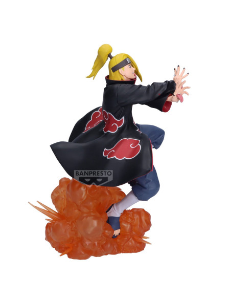 Profil de la figurine de Deidara, soulignant sa chevelure blonde et sa pose dynamique