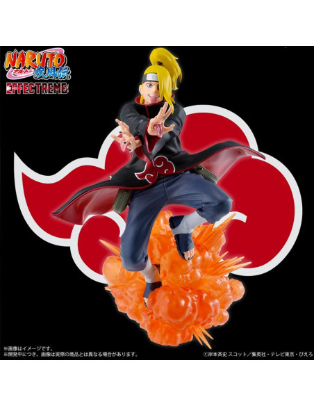 Figurine Deidara de face, avec un effet d'explosion autour de la base