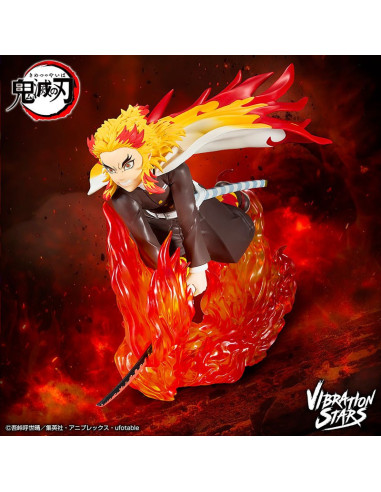 Visuel officiel Vibration Stars de Rengoku Kyojuro , avec effet de flamme en fond