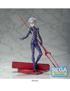 Figurine de Kaworu Nagisa Evangelion Luminasta de face, tenant la Lance de Longinus