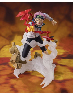Statuette FiguartsZERO Koby (Coby) Honesty Impact de face, avec effets de puissance Rouge et débris.
