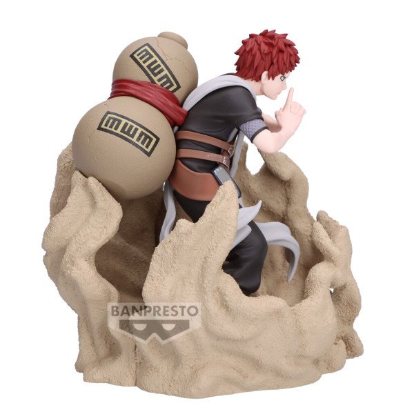 Vue de profil gauche de la figurine Gaara Naruto Combination Battle 2 avec manipulation du sable