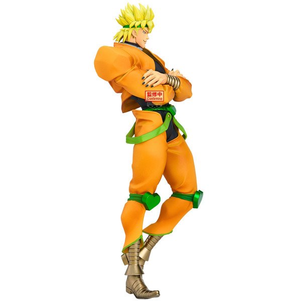 Détails de la sculpture de la figurine DIO Banpresto JoJo avec finitions et musculature stylisée