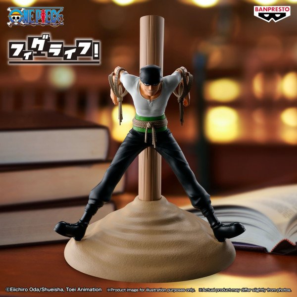 Figurine Pirate Hunter Zoro Figure Life Banpresto en mise en scène officielle One Piece