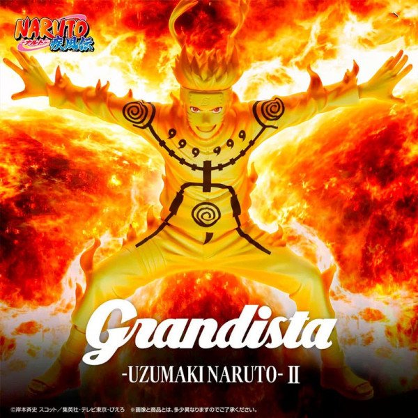 Figurine Naruto Uzumaki Grandista II Banpresto Naruto Shippuden Avec Fond En Feu
