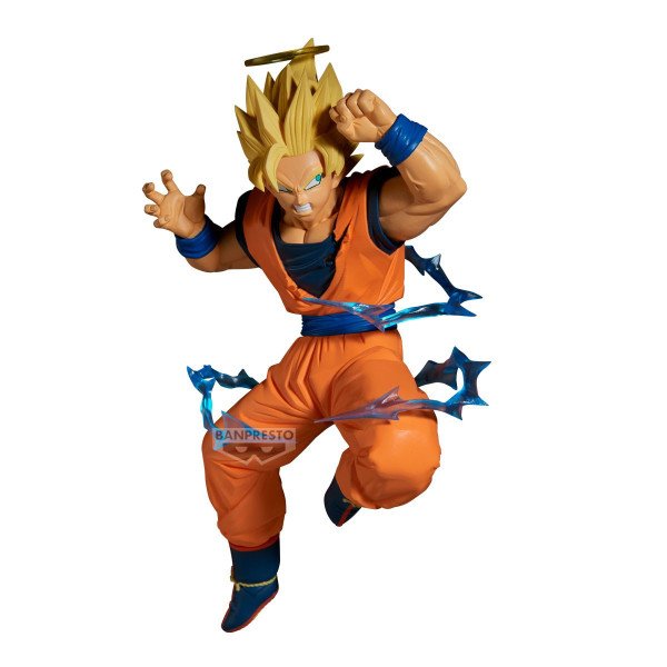 Figurine Dragon Ball Z Son Goku SSJ2 Match Makers Banpresto – vue de face avec effets électriques