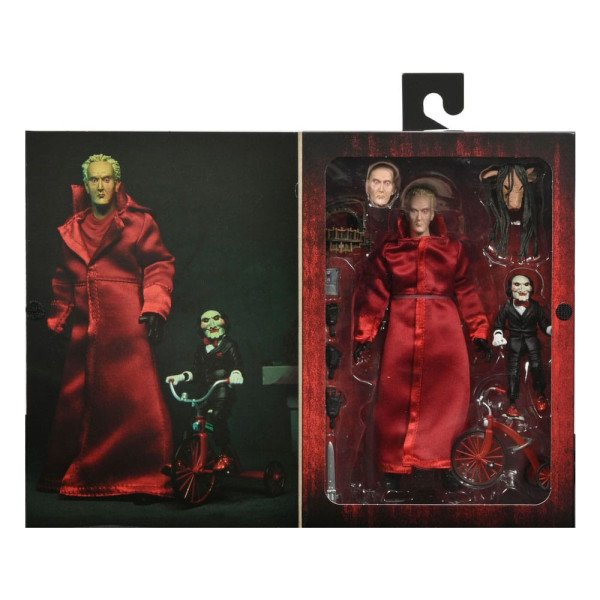 Figurine de collection Jigsaw Saw Ultimate par NECA en PVC présentée en boîte avec accessoires inclus