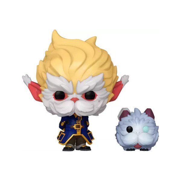 Figurine de collection Heimerdinger avec Poro Arcane League of Legends par Funko POP Television vue de face hors boîte.