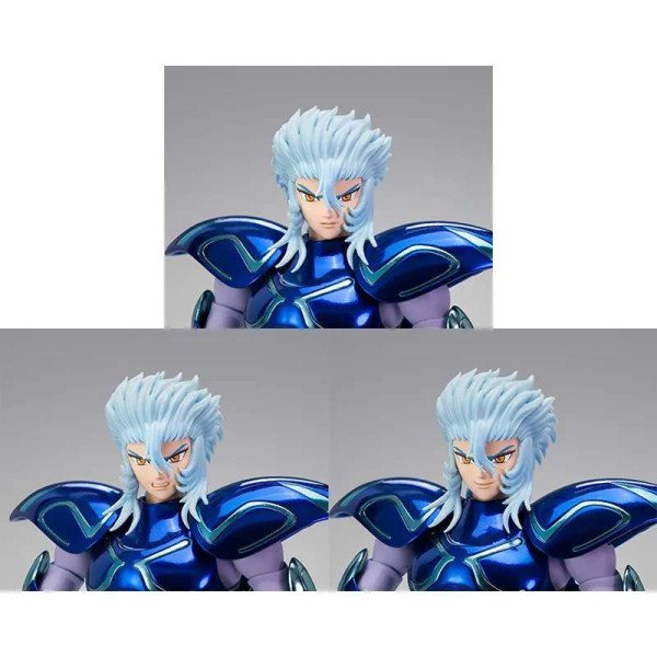 Visages alternatifs sans casque de la figurine Saint Cloth Myth EX Epsilon Alioth Fenrir par Bandai.