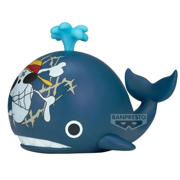 Figurine Laboon Big Sofvimates One Piece Banpresto vue de profil droit mettant en avant la queue et la nageoire.