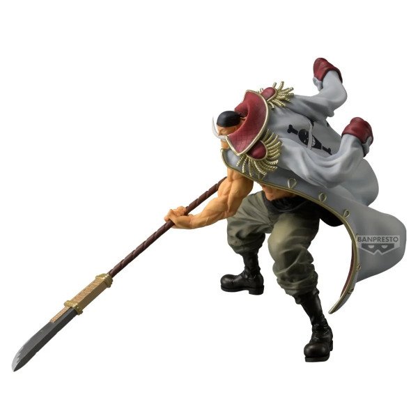 Figurine Edward Newgate Grandista Special Edition One Piece Banpresto en vue trois quarts arriere, manteau de capitaine