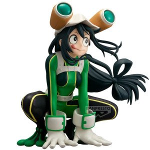Figurine Tsuyu Asui accroupie en position grenouille collection Glitter and Glamours My Hero Academia par Banpresto.