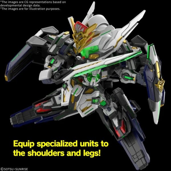 GF Gundam Astraea Type-B de Bandai en configuration complète SDW Heroes avec équipements sur épaules et jambes