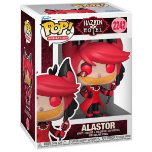 Figurine Funko POP! Hazbin Hotel Alastor – vue de face avec canne (figurine seule). 2