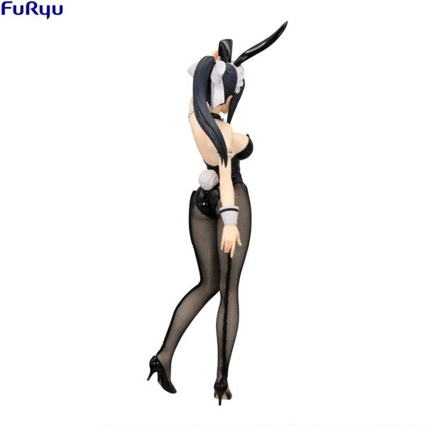 Statuette PVC BiCute Bunnies Narberal (Overlord), vue de profil arrière droit en tenue bunny noire.