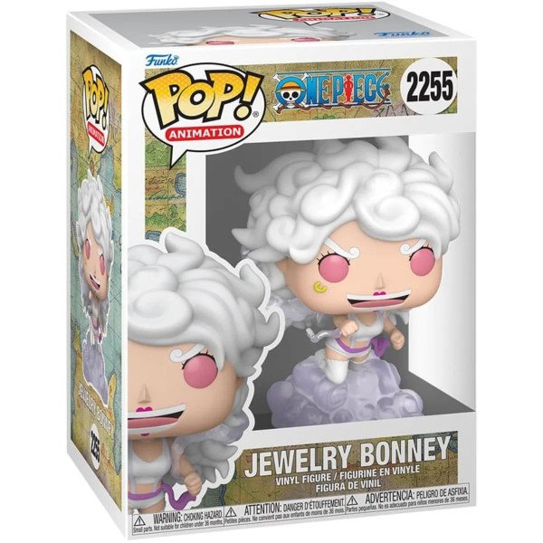 Boîte POP! Animation Jewelry Bonney (One Piece) Funko, vue de face avec packaging.