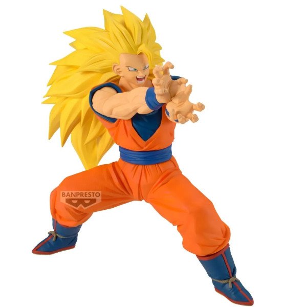 Figurine Match Makers Super Saiyan 3 Son Goku (Dragon Ball Z) Banpresto, vue de face sur fond blanc.