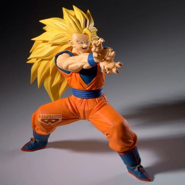 Figurine Match Makers Super Saiyan 3 Son Goku (Dragon Ball Z) Banpresto, vue de face en attaque.