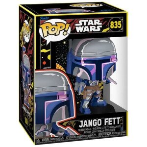 Figurine vinyle POP Jango Fett Retro (Star Wars) Funko, vue de face sur socle noir. 2