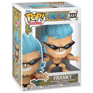 Figurine vinyle POP! Animation Franky Refresh (One Piece) Funko, vue de face avec lunettes noires. 2