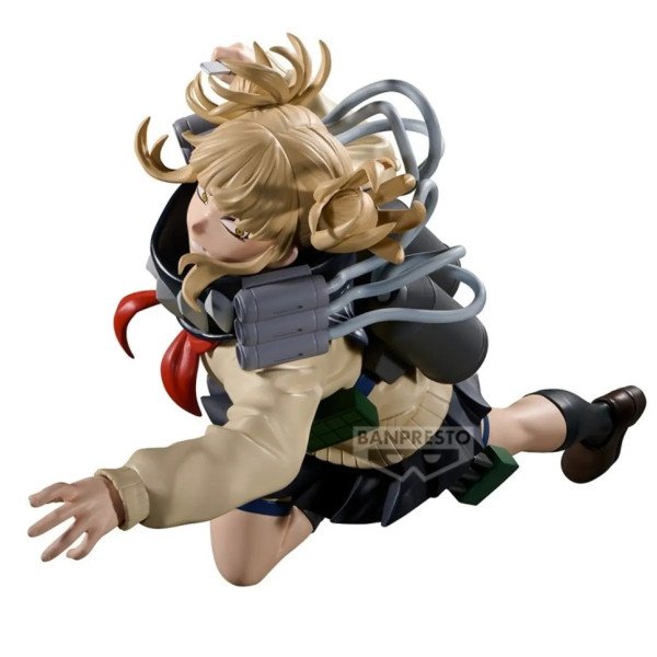 Figurine The Evil Villains Plus Himiko Toga (My Hero Academia) Banpresto, vue trois-quarts arrière en saut.