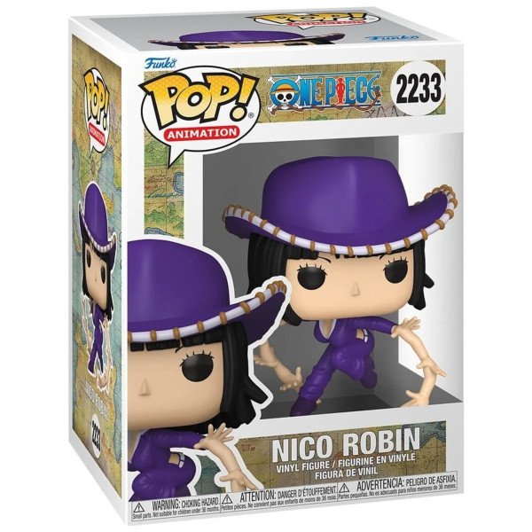 Boîte POP! Animation Robin Refresh (One Piece) Funko, vue de face avec packaging.