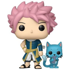 Figurine POP! Natsu avec Happy (Fairy Tail 100 Years Quest) Funko, vue de face.