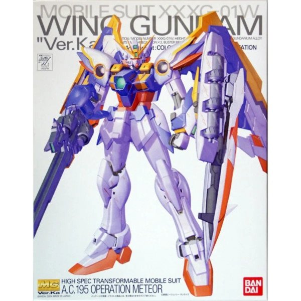 Boite du Gunpla MG 1/100 Wing Gundam Ver. Ka Bandai.