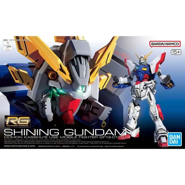 Visuel officiel du Gunpla RG 1/144 Shining Gundam Bandai.