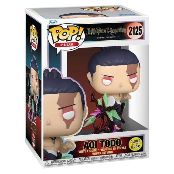 Boite de la figurine POP! Plus Aoi Todo (Jujutsu Kaisen) Funko glow in the dark.