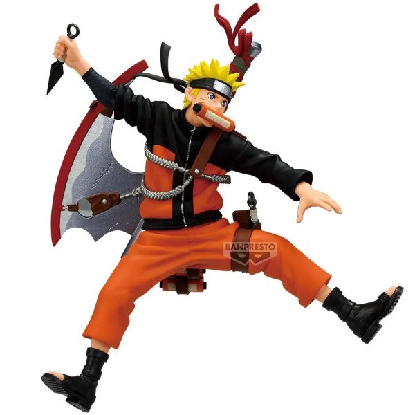 Figurine Vibration Stars Naruto Uzumaki Naruto 72 Series Banpresto, vue trois-quarts face.
