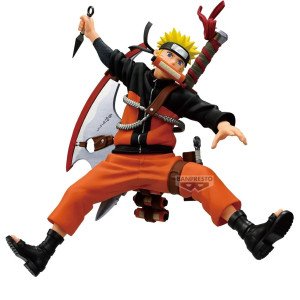 Figurine Vibration Stars Naruto Uzumaki Naruto 72 Series Banpresto, vue de face en saut.