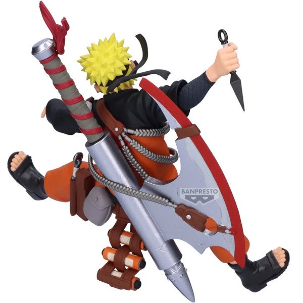 Figurine Vibration Stars Naruto Uzumaki Naruto 72 Series Banpresto, vue arrière trois-quarts.