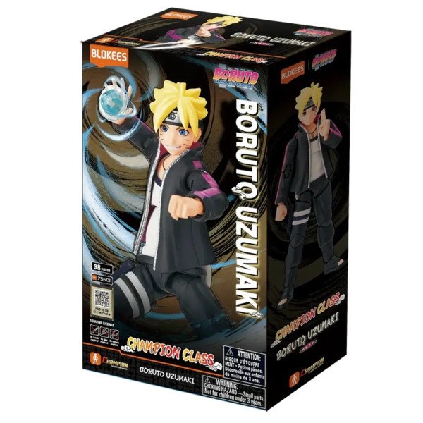 Boîte de la figurine Boruto Uzumaki Champion Class par Blokees, issue de Boruto Naruto Next Generations.