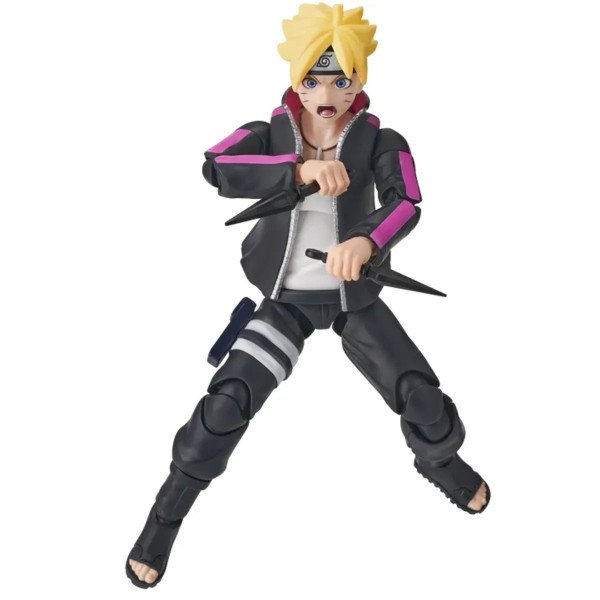 Figurine Boruto Uzumaki Champion Class de Blokees, pose offensive avec kunai dans chaque main.