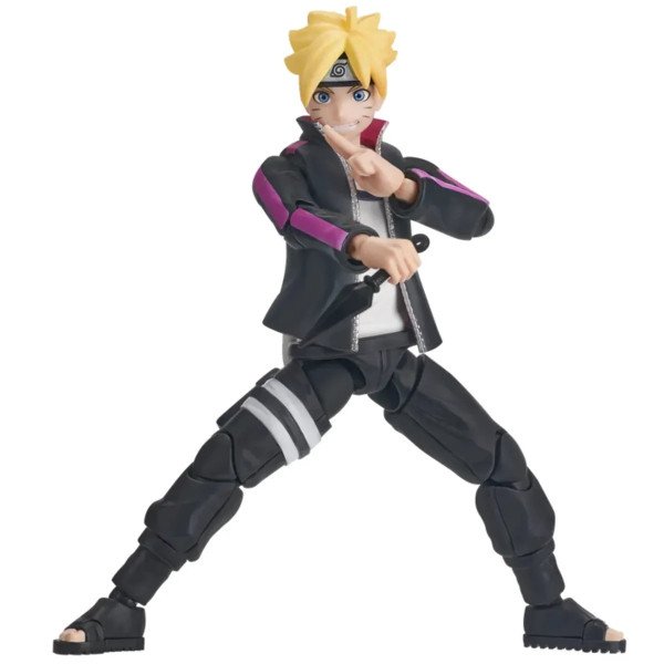 Figurine Boruto Uzumaki Champion Class de Blokees, en pose de combat avec mudra ninja.