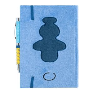 Carnet premium A5 en peluche Disney Stitch Tropical avec visage brodé de Stitch sur la couverture. 2