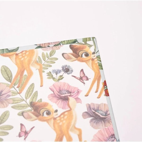 Détail de l album photo Bambi 100 pochettes 10x15 cm avec motif floral et petits visuels de Bambi