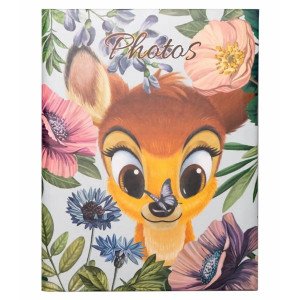 Album photo Bambi 100 pochettes 10x15 cm avec Bambi et papillon sur couverture fleurie