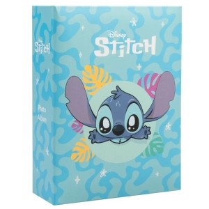 Album photo Disney Stitch 100 pochettes 10x15 cm avec couverture bleue et grand visage de Stitch