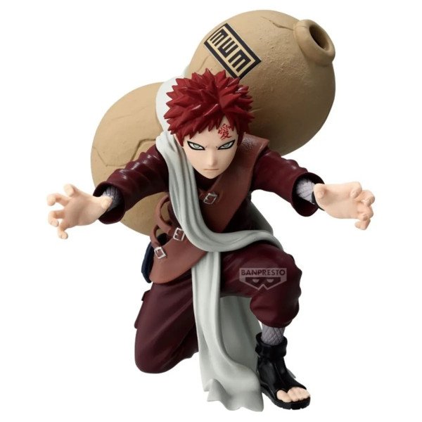 Figurine Gaara Vibration Stars de Naruto Shippuden par Banpresto vue trois quarts face en posture d attaque