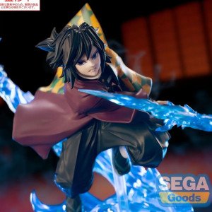 Figurine Giyu Tomioka en attaque avec effet d’eau Xross Link Sega mise en scene ambiance Demon Slayer 2