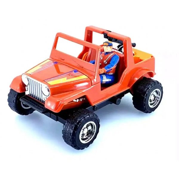 Vehicule Gator M.A.S.K jeep rouge avec figurine conducteur vue de face
